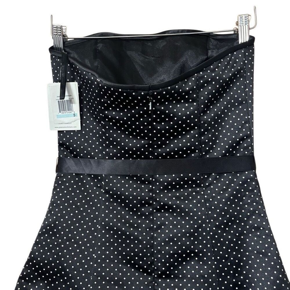 Jessica McClintock Gunne Sax Dress Womens 6 Black Polka Dot 80s 40s Pin Up USA - Picture 13 of 13